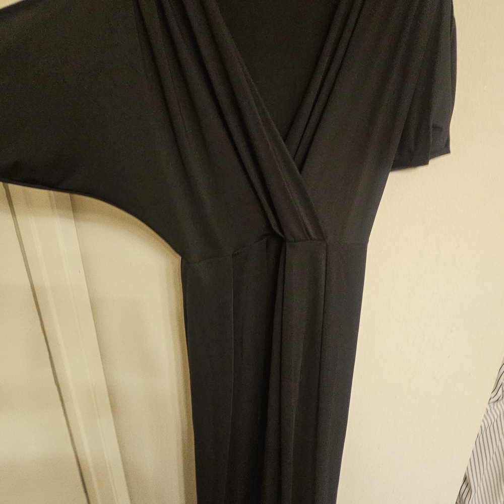 Black Wrap-Style Maxi Dress